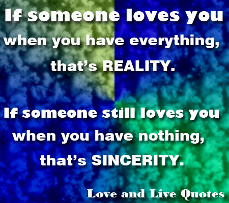 sincerity, real love